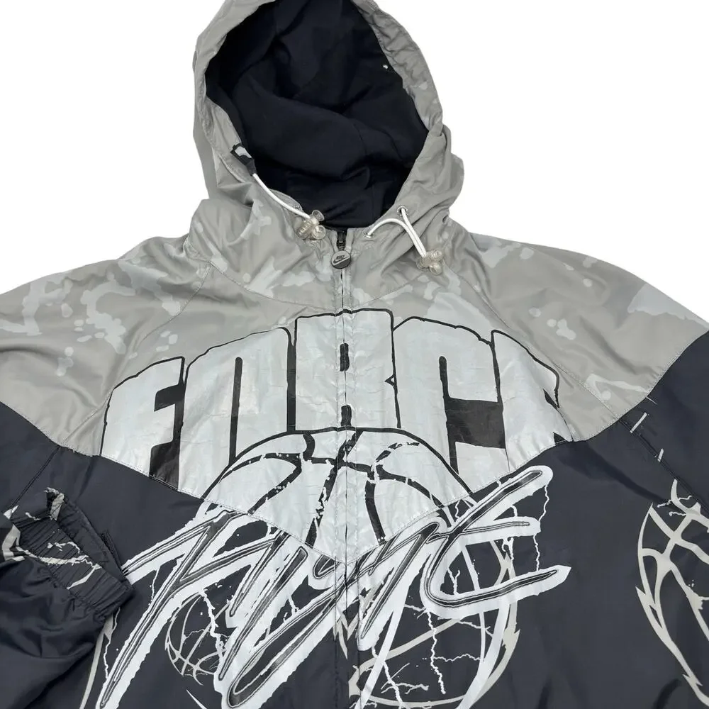 Nike Air Force Flight Men's Large Full Zip Hooded Windbreaker Jacket 349379-010